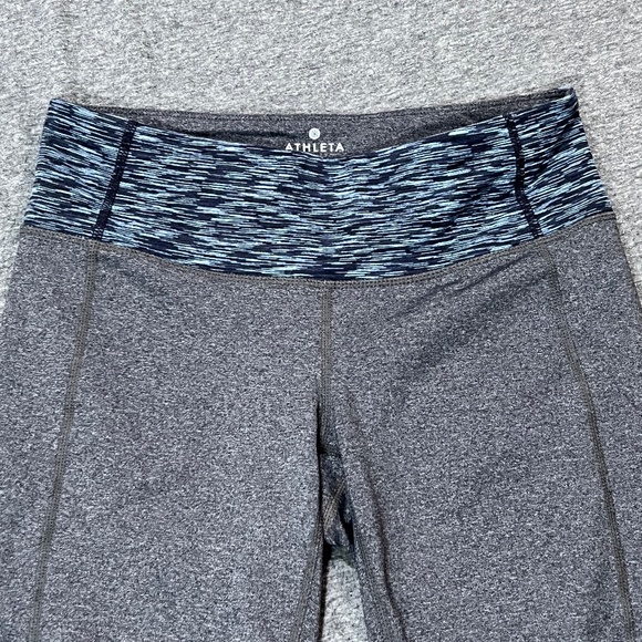 Athleta Charcoal Splits Revelation Capri Legging Contrasting Panels Size Small - Picture 3 of 15